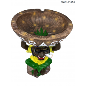 Large Jamaican Man Ashtray #4 [LJA4] - PICKUP ONLY